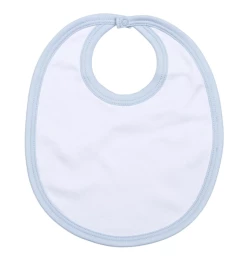 Baby Loren Fall White Pima Bib Blue Pipping New Arrivals