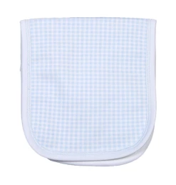 Baby Registry Peter Blue Gingham Pima Burping Pad