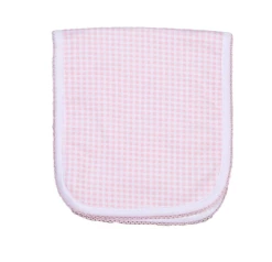 Baby Registry Olivia Pink Gingham Pima Burping Pad