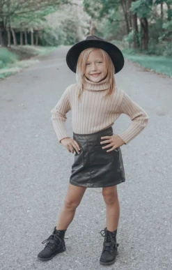 Bailey's Blossoms Fall New Arrivals Katie Pocket Mini Skirt - Black Leather