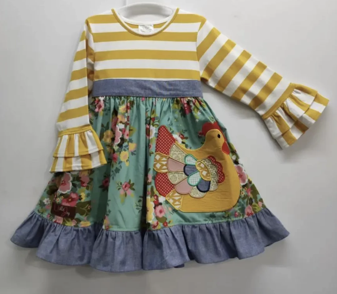 Brand new 👏 Millie Jay Fall Chicken Little Applique 👗 Dress 💯 1 Millie Jay Fall Chicken Little Applique Dress