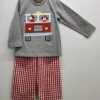 Millie Jay Fall New Arrivals Fire Engine Applique Boys Pant Set
