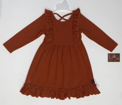 Millie Jay Fall Claire Crossback Dress-Rust