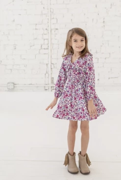Mabel & Honey Fall 22 Poppy Rayon Dress Purple New Arrivals