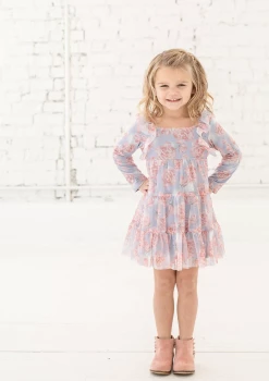 Mabel & Honey Fall 22 Rose Garden Knit & Mesh Dress