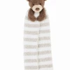 Baby Registry Striped Chenille Bear Lovey Blanket