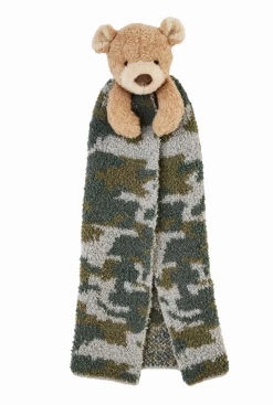 Baby Registry Chenille Camo Bear Lovey Blanket
