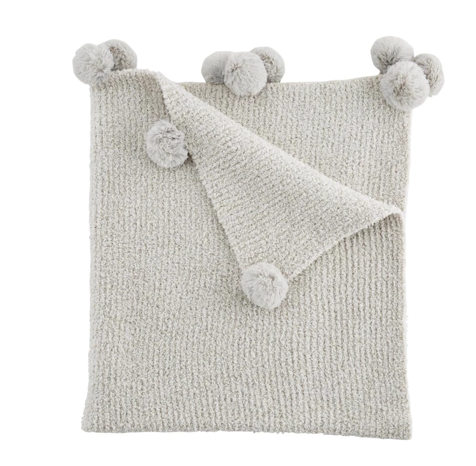 Cheap 💯 Mudpie Accessories Grey Chenille Blanket Baby Accessories ❤️ 1 Mudpie Accessories Grey Chenille Blanket Baby Accessories