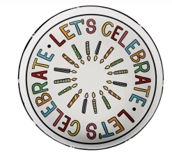 GLORY HAUS Let's Celebrate Cake Stand Decor