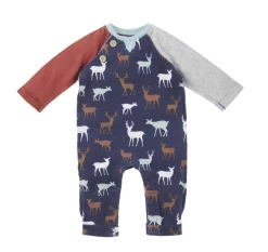 Mudpie Fall Clothing Deer Waffle One Piece