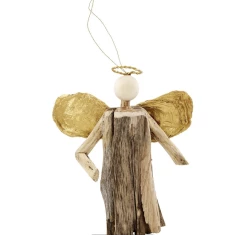 Mudpie Decor Gold Oyster Angel Ornament