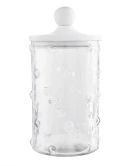 Mudpie Decor Large Hobnail Glass Canister