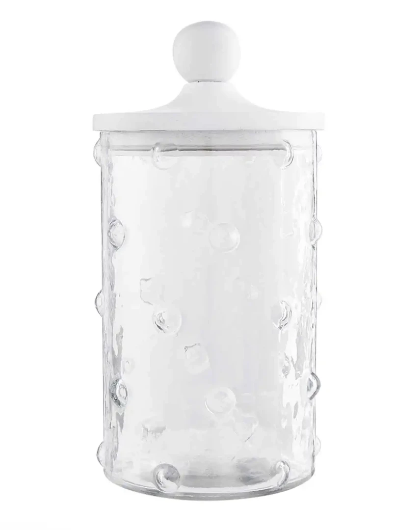 New 👍 Mudpie Decor Large Hobnail Glass Canister 🎉 1 Mudpie Decor Large Hobnail Glass Canister