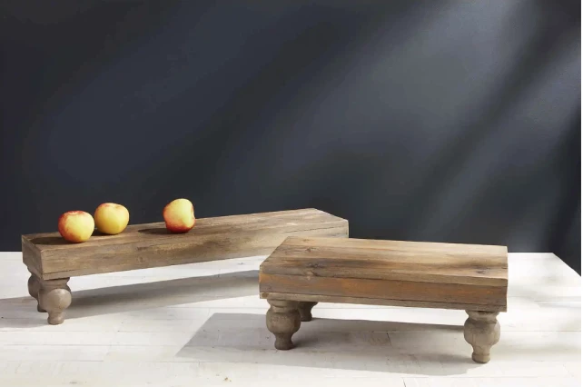 New ๐ Mudpie Decor Long Footed Wood Stool โ๏ธ 1 Mudpie Decor Long Footed Wood Stool