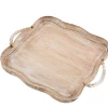 Mudpie Decor Scalloped Beaded Wooden Tray