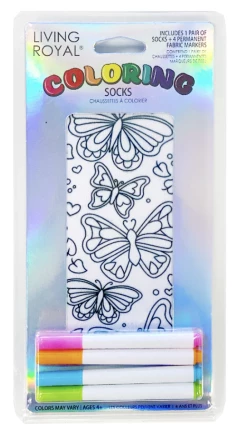 Living Royal Gifts Butterfly Coloring Socks