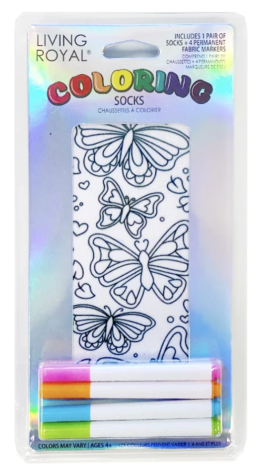 Best deal 💯 Living Royal Gifts Butterfly Coloring 🧦 Socks 💯 1 Living Royal Gifts Butterfly Coloring Socks