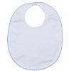 Baby Registry White Pima Bib W/Blue Trim