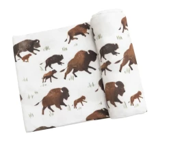 Angel Dear Fall Bison Swaddle Blanket