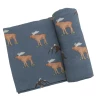 Angel Dear Fall Blue Moose Swaddle Blanket New Arrivals
