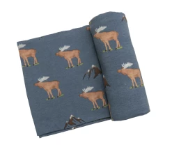Angel Dear Fall Blue Moose Swaddle Blanket New Arrivals