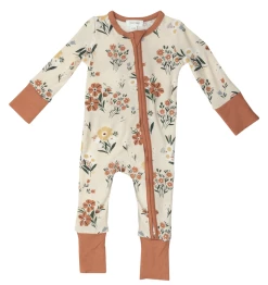 Angel Dear Fall New Arrivals Garden Floral 2 Way Ruffle Zipper Romper