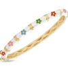 Lily Nily Bamboo Flower Bangle- White