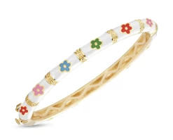 Lily Nily Bamboo Flower Bangle- White