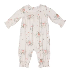 Angel Dear Fall Mouse And Mushroom Smocked L/S Romper New Arrivals