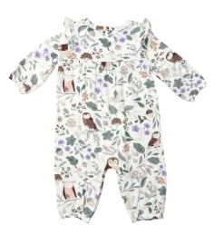 Angel Dear Fall Owls Romper W/Ruffle Sleeve New Arrivals