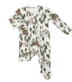 Baby Registry Vintage Cabin 2 Way Zipper Footie