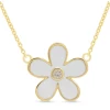 Lily Nily Gifts Flower CZ Pendant- White