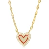Lily Nily Gifts Red Heart & CZ Necklace