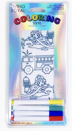 Living Royal Fire Truck Coloring Socks Gifts