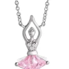 Lily Nily Pink & White CZ Ballerina Necklace