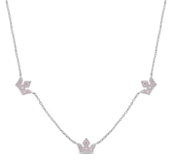 Lily Nily Princess Tiara CZ Station Necklace Gifts