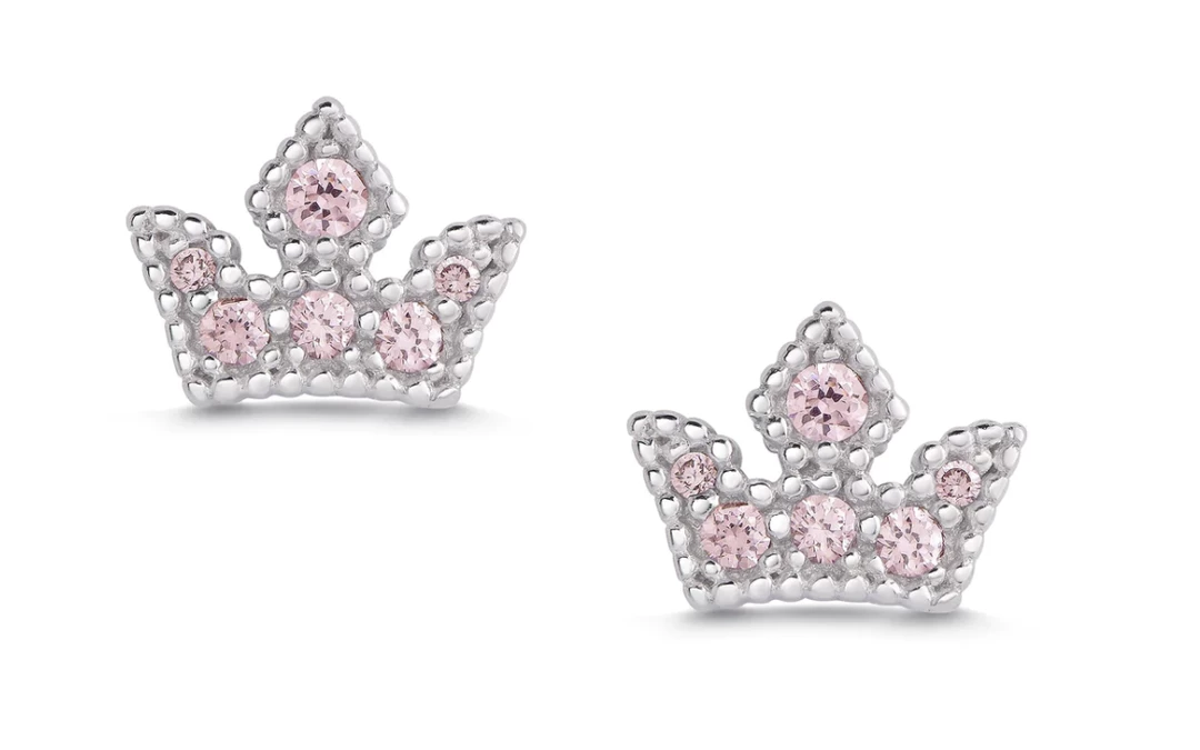 Hot Sale ๐ Lily Nily Gifts Princess Tiara CZ Stud Earrings ๐งจ 1 Lily Nily Gifts Princess Tiara CZ Stud Earrings