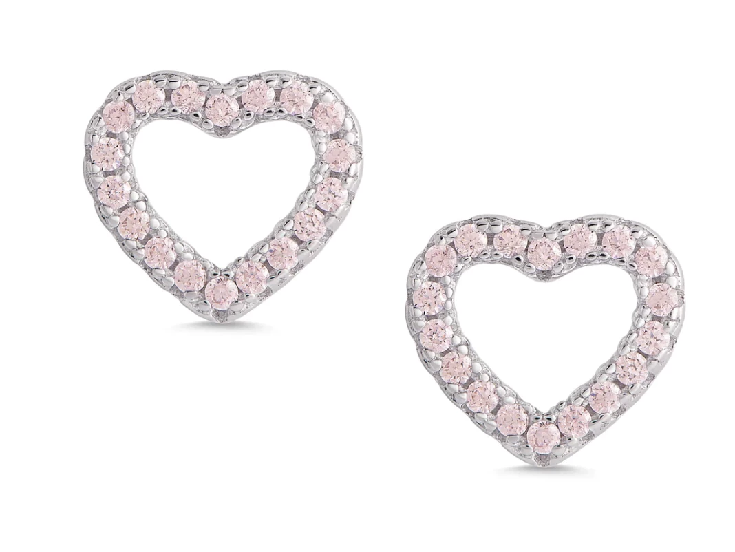 Flash Sale โ๏ธ Lily Nily Open Heart Pink CZ Stud Earrings ๐ 1 Lily Nily Open Heart Pink CZ Stud Earrings