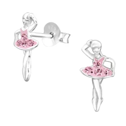 Lily Nily Ballerina Stud Earrings W/ Crystals