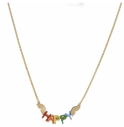 Jane Marie Multi "Happy" With Rainbows Necklace Gifts