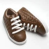 Consciously Baby Espresso Leather Woven Sneaker Shoes