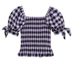 Habitual Girl/Truce Fall Lilac Smocked Puff Sleeve Top New Arrivals