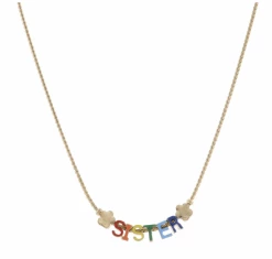 Jane Marie Multi "Sister" With Flowers Necklace Gifts