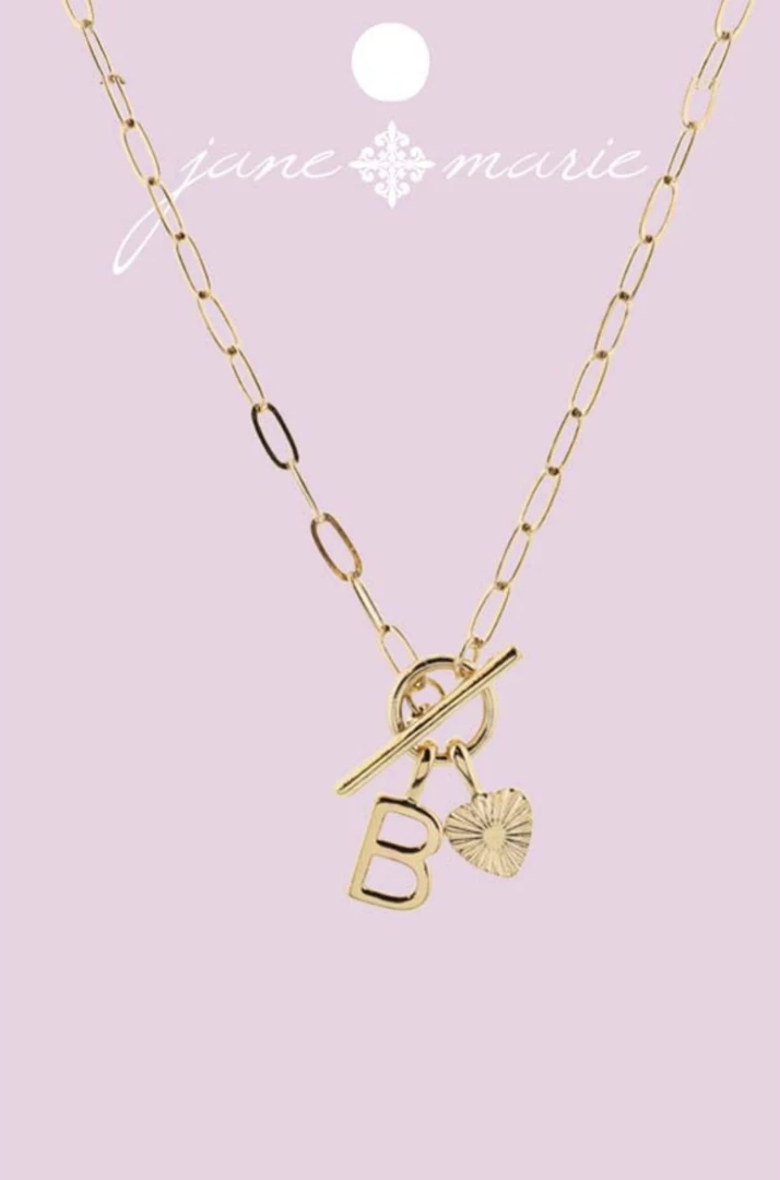 Flash Sale ๐ฏ Jane Marie Gifts Gold "B" Initial With Textured Heart Necklace ๐ 1 Jane Marie Gifts Gold "B" Initial With Textured Heart Necklace