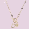 Jane Marie Gold "D" Initial With Textured Heart Necklace Gifts