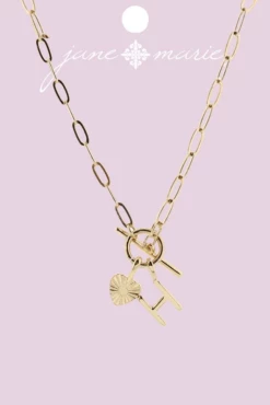 Jane Marie Gifts Gold "H" Initial With Textured Heart Necklace