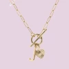 Jane Marie Gold "J" Initial With Textured Heart Necklace