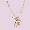 Jane Marie Gifts Gold "K" Initial With Texture Heart Necklace