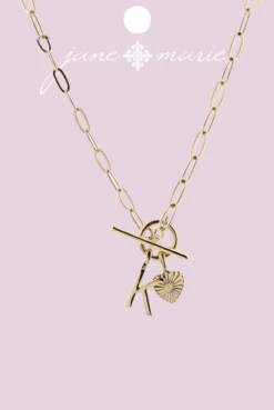 Jane Marie Gifts Gold "K" Initial With Texture Heart Necklace