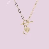 Jane Marie Gold "L" Initial With Textured Heart Necklace